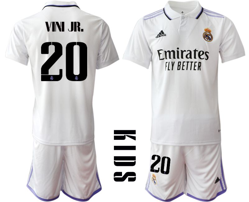Youth 2022-2023 Club Real Madrid home white 20 Soccer Jersey